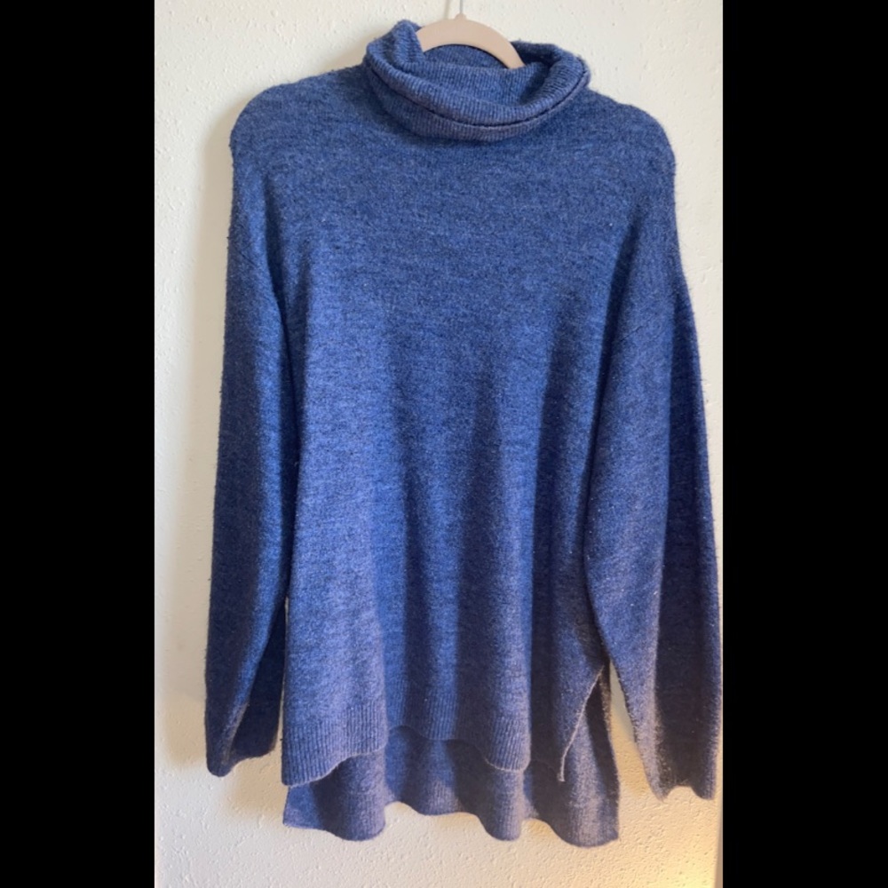 Blue turtle neck sweater